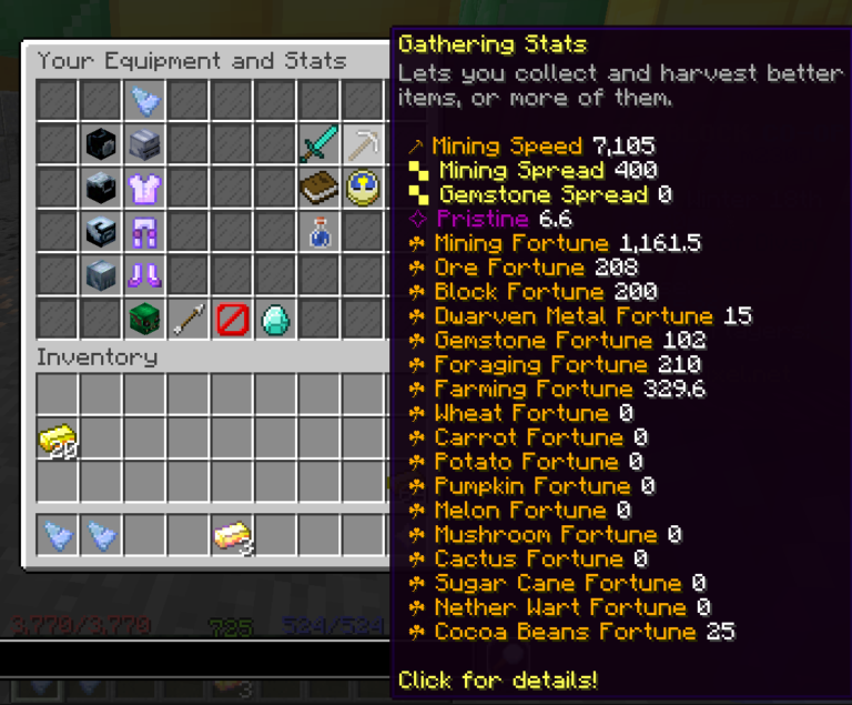 How much gold I got from mining fiestas - Sirknightj